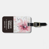 ピンク|の水彩画の単に花柄 ラゲッジタグ (正面横)