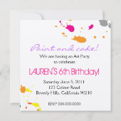 ピンク(ばちゃばちゃ)跳ねる招待状 招待状 (裏面)