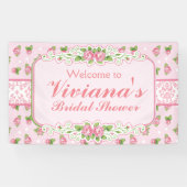 ピンク、ぼろぼろのシックなブライダルシャワーの旗 横断幕 (横)