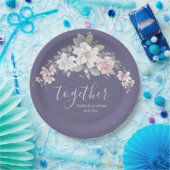 ピンク＆アイボリーのバラの花束「トゥギャザー」 ペーパープレート (パーティー)