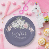 ピンク＆アイボリーのバラの花束「トゥギャザー」 ペーパープレート (パーティー)