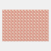 ピンク＆アイボリーの牡丹 ラッピングペーパーシート (正面2)