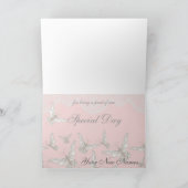 ピンク&アイボリーの蝶とレースありがとう サンキューカード (内部)