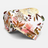 ピンク アイボリー オフホワイト ローズ 花 フラワーネックタイ ネクタイ (ロール)