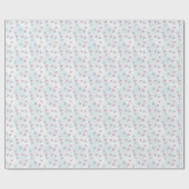 ピンク&アクアアイススケートのクリスマスウィンター ラッピングペーパー (フラット)