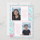 ピンク&アクアフラミンゴビーチクリスマスフォト シーズンカード (裏面)