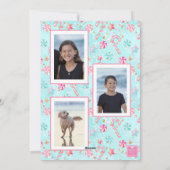 ピンク&アクアフラミンゴビーチクリスマスフォト シーズンカード (裏面)