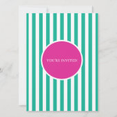 ピンク&アクアボーリングパーティー誕生日招待状 招待状 (裏面)