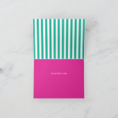 ピンク＆アクア ボウリングパーティー 感謝カード (内部)