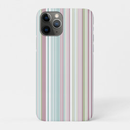 ピンク+アクア+ミント+春の雨+マーブルのストライプ iPhone 11 PROケース