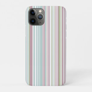 ピンク+アクア+ミント+春の雨+マーブルのストライプ iPhone 11 PROケース