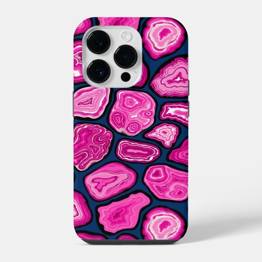 ピンク アゲート スライス iPhoneケース (裏面)
