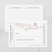 ピンク アドバイス カード ブライダル シャワー トラベル デート ナイト (正面/裏面)