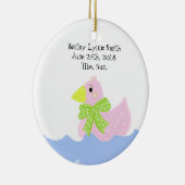 ピンク・アヒル誕生のお知らせ セラミックオーナメント (右)