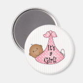 ピンク・アフリカ・アメリカン女の子だ マグネット (正面/裏面)