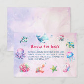 ピンク アンダーザシー ベイビーシャワー 本 フォー ベイビー エンクロージャーカード (正面/裏面)