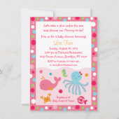 ピンク アンダーザシー ベビーシャワー 招待状 (正面)