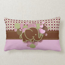 ピンク·アンド·ブラウン·市松模様にベビー·エレファント