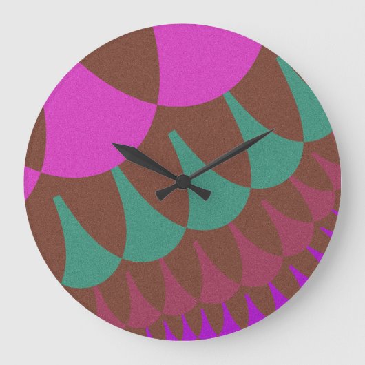 ピンク·アンド·ブルゴーニはかりで測ュ ラージ壁時計 (正面)