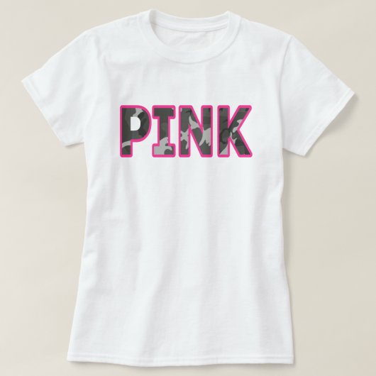 ピンク アーバン カモフラージュ Tシャツ (デザイン正面)