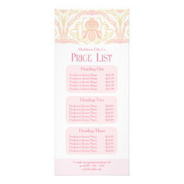 ピンク アール・ヌーヴォー 花柄 価格表 ラックカード