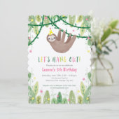 ピンク&イエローのスロッス誕生日パーティー 招待状 (スタンド正面)