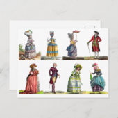 ピンク&イエローエレガントファッションリージェンシーフランスのガウン ポストカード (正面/裏面)