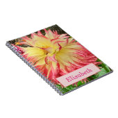 ピンク&イエローダリアスパイラルノートブック ノートブック (右側)