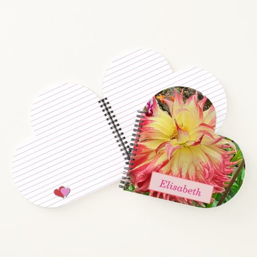 ピンク&イエローダリアハートノートブック ノートブック (内部)