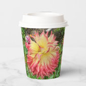 ピンク&イエローダリア 紙コップ (裏面)