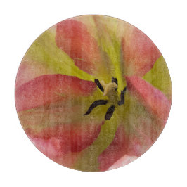 ピンク&イエローチューリップ カッティングボード