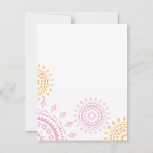 ピンク&イエローナムカランベビーネーミング招待状 招待状 (裏面)