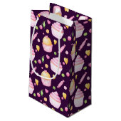 ピンク&イエローバレンタインデートカップケーキ スモールペーパーバッグ (裏面アングル)