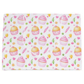 ピンク&イエローバレンタインデートカップケーキ ラージペーパーバッグ (正面)