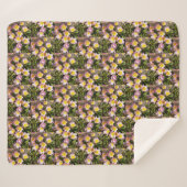 ピンク&イエローフラワーシャーパブランケット シェルパブランケット (正面(横))