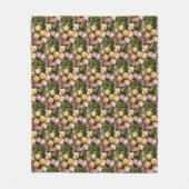 ピンク&イエローフラワーズフリースブランケット フリースブランケット (正面)