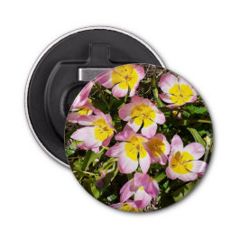 ピンク&イエローフラワーズボタン型栓抜き 栓抜き