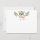 ピンク&イエローフローラブーケヴィンテージカート ノートカード (正面)