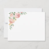 ピンク&イエローフローラブーケヴィンテージカート ノートカード (裏面)