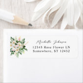 ピンク&イエローフローラ差出人住所ラベル3 ラベル (インサイチュ)