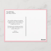 ピンク&イエローメイソンジャースフローラありがとうポストカード ポストカード (裏面)