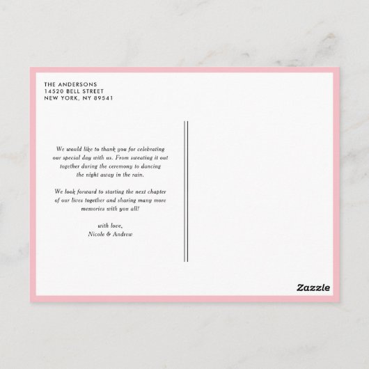 ピンク&イエローメイソンジャースフローラありがとうポストカード ポストカード (裏面)