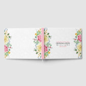 ピンク&イエローローズフローラブーケ ゲストブック (全面)