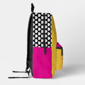 ピンク&イエロー水玉模様&ラディバグ名 プリントバックパック (左)