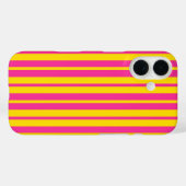 ピンク+イエロー おしゃれ ストライプ柄 デザイン Case-Mate iPhoneケース (裏面 (横))