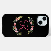 ピンク+イエロー+グリーンの花の水彩モノグラム Case-Mate iPhoneケース (裏面 (横))