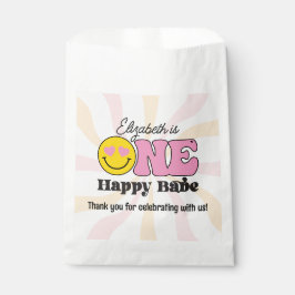 ピンク+イエロー+グルービーな赤ちゃんの1歳の誕生日 フェイバーバッグ