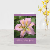 「ピンク&イエロー・デイリリー/元気？」 カード (黄色い花)