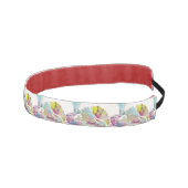 ピンク、イエロー、ブルーのシーシェルの水彩画 アスレチックヘッドバンド (右)