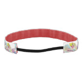 ピンク、イエロー、ブルーのシーシェルの水彩画 アスレチックヘッドバンド (裏面)